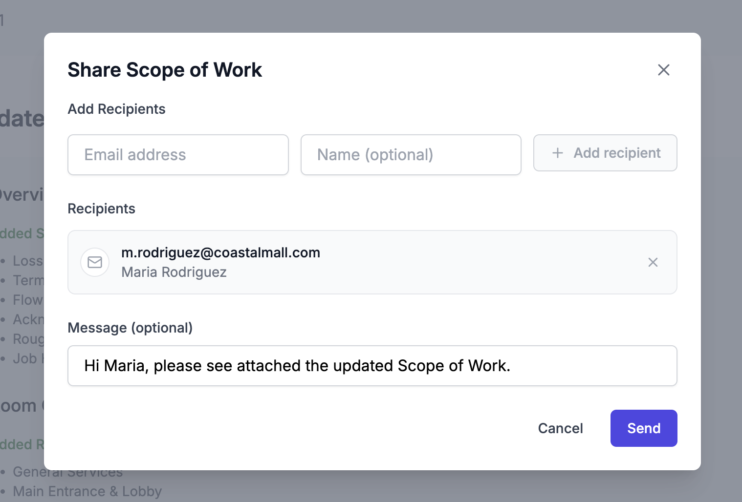 RestoScope Pro restoration management software: client portal with professional daily reports for property owners and adjusters